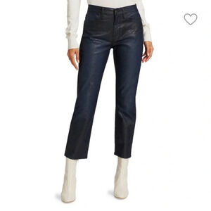 NWT! Frame Denim Le High Straight Indigo Lizard Coated Jeans Sz 25